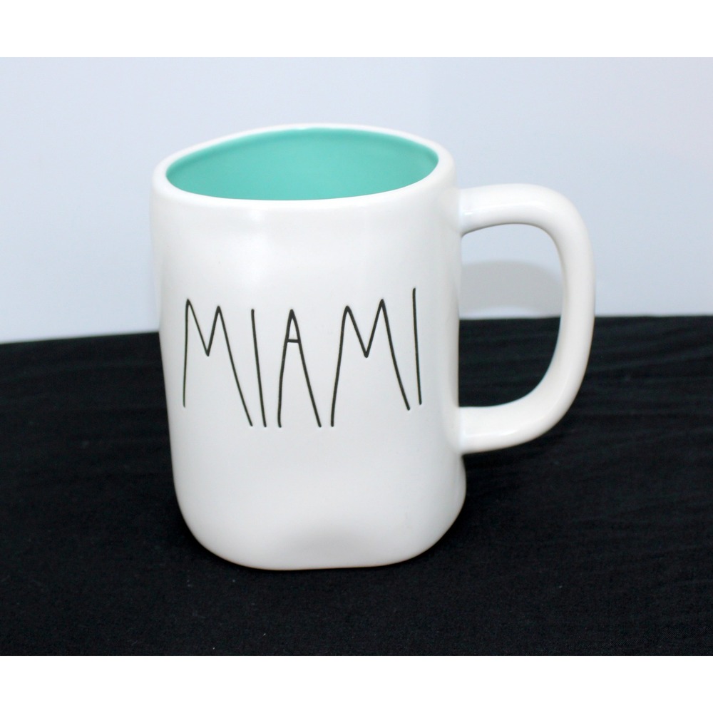 Rae Dunn Miami Palm Tree Mug Teal Interior Coffee Cup